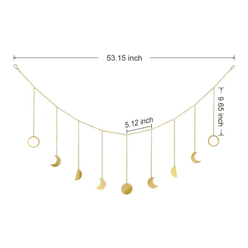 Металлическое/деревянное круглое украшение в форме Солнца и Луны|Ловцы снов