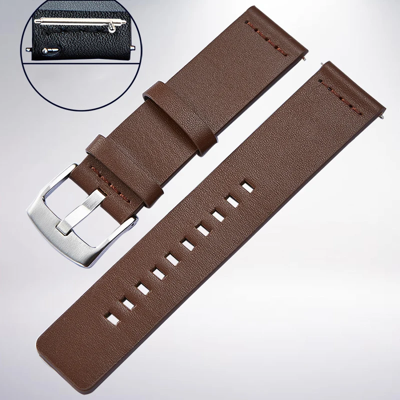 Watchband for Samsung Galaxy watch 3 46mm 42mm Active 2 40 44  Gear s3 Watch Band Strap 20 22 24mm Genuine Leather Bracelet