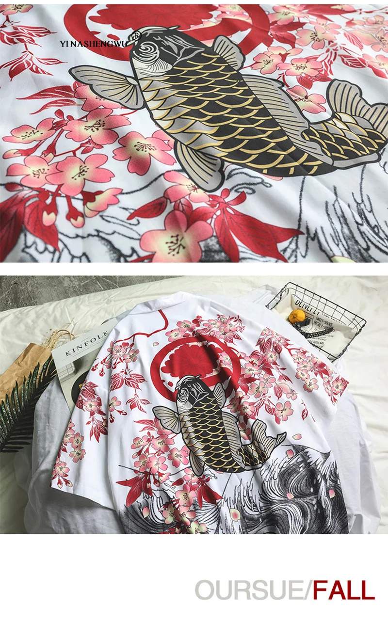 Yukata Женские кимоно кардиган для мужчин традиционное японское кимоно унисекс Harajuku пляжная свободная тонкая рубашка Азиатский японский костюм для косплея