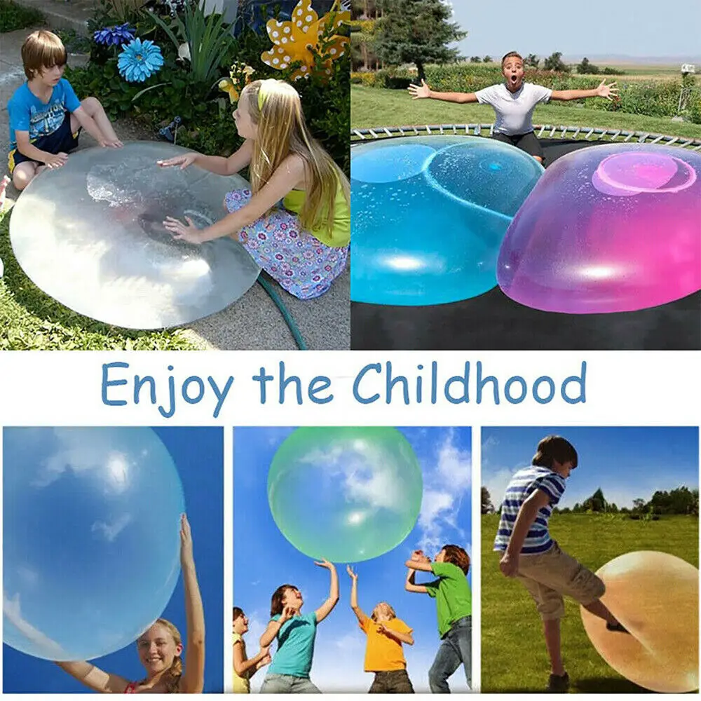 120cm Big Rubber Bubble Ball Inflatable Water Ballon Toys TPR Transparent Tear-Resistant Children Outdoor Play Games | Спорт и