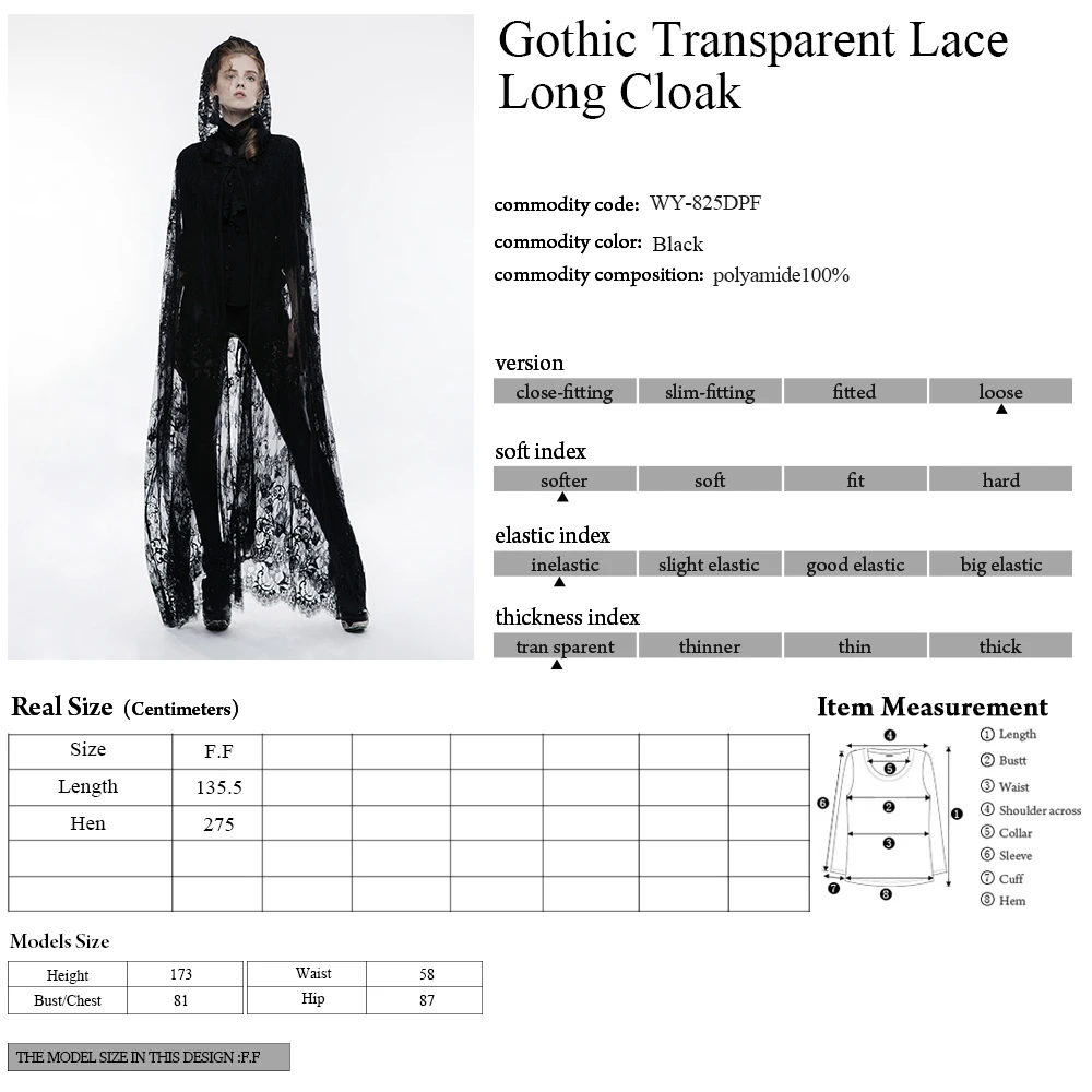 Черное пальто в стиле панк готический стиль с кружевной цветочной вышивкой