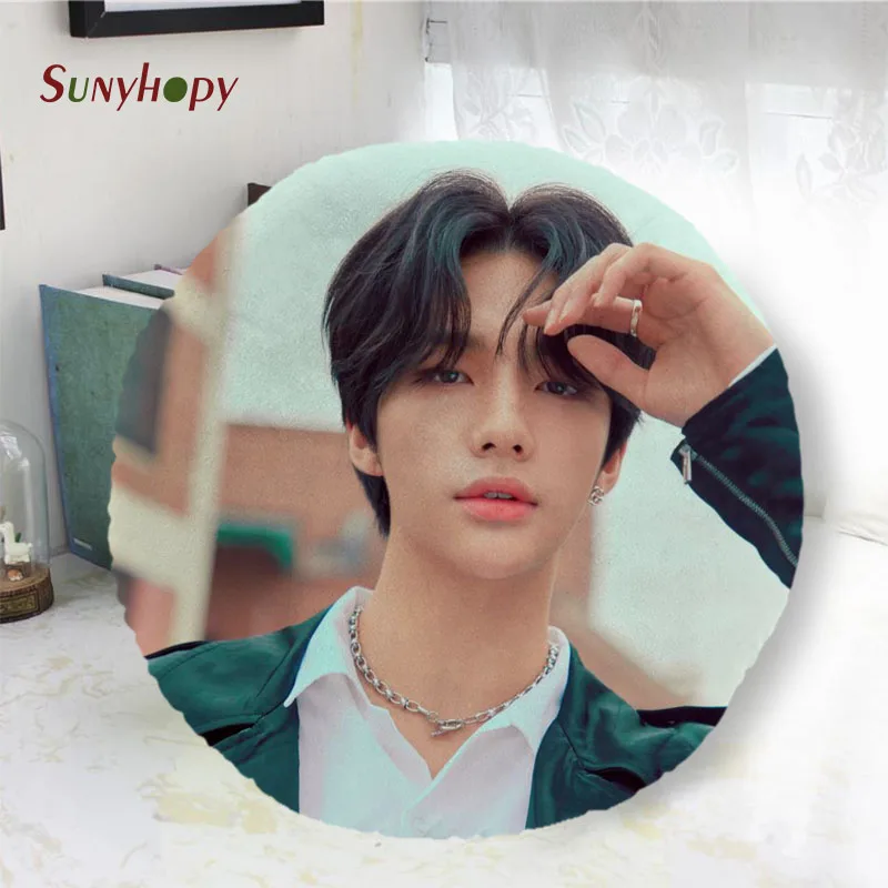 

Hyunjin Round Decorative Cushion Cover Home Decor Peach Skin Pillowcase For Sofa 40cm50cm60cm In Diameter-WJY