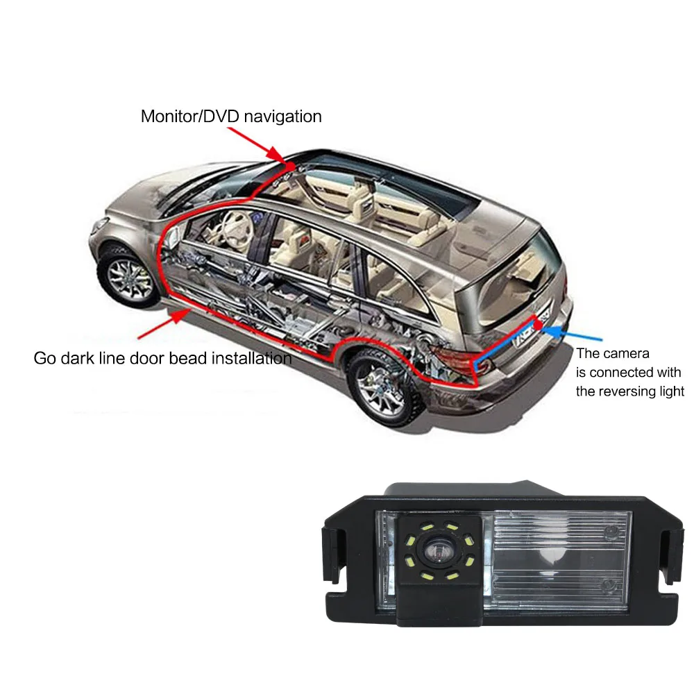 Smartour Автомобильная камера заднего вида для hyundai Elantra Terracan Tucson Accent реверсивная парковочная камера заднего вида CCD резервного копирования 8Led I30