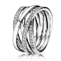 authentic 925 sterling silver ring sparkling polished lines ring for women wedding party gift europe fashion jewelry