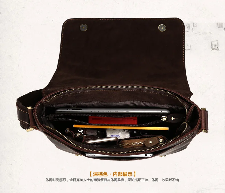 Портфель мужской из спилковой кожи брендовый деловой чемоданчик на плечо сумка