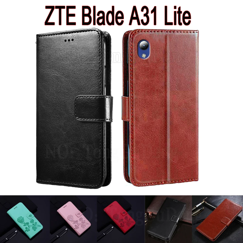 

Чехол-книжка для ZTE Blade A31 Lite, кожаный, с магнитной застежкой