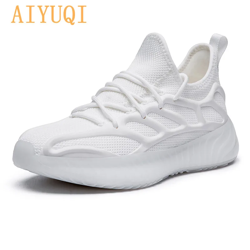 

AIYUQI Men's Sneakers Shoes Summer Mesh Round Head Lace-up Men's Shoes All-match Breathable Net Loafers Male