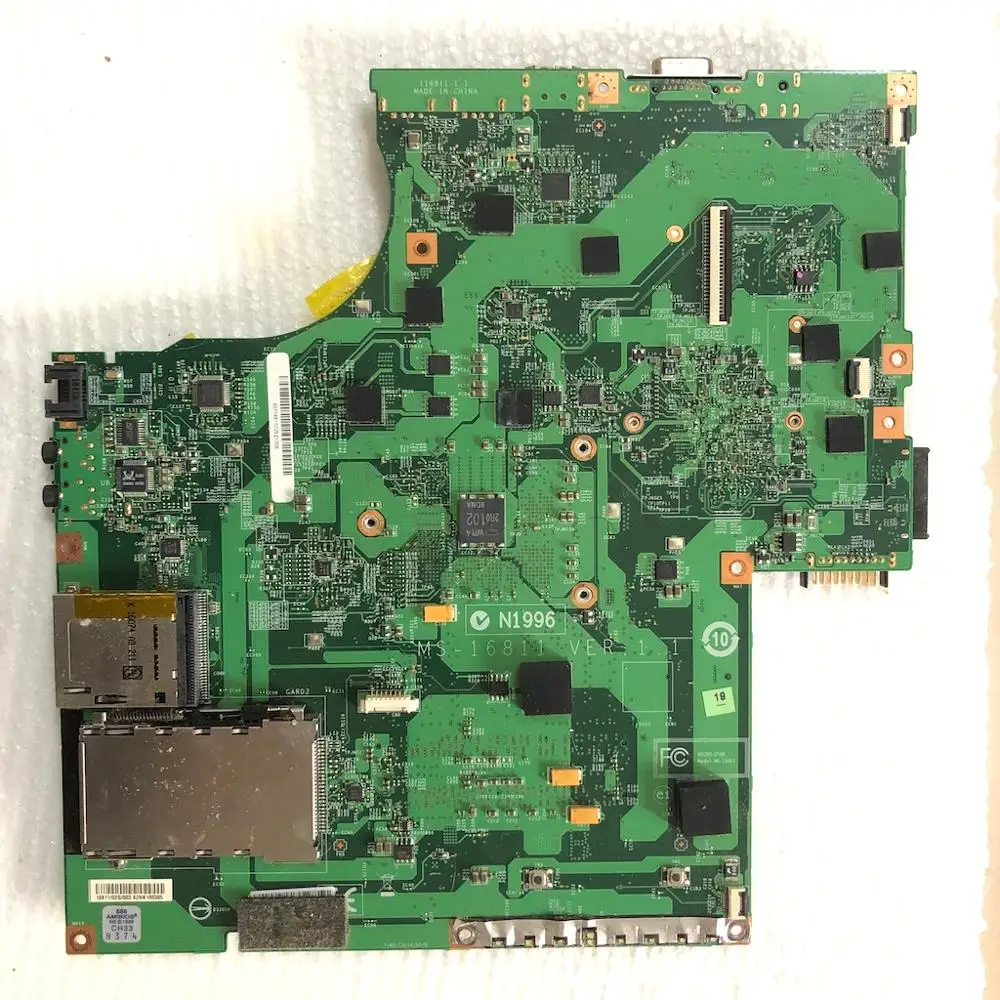 MS-16811 VER: 1 для MSI A6000 A6200 GE620DX материнская плата ноутбука MS-1681 s989 N1996 100%