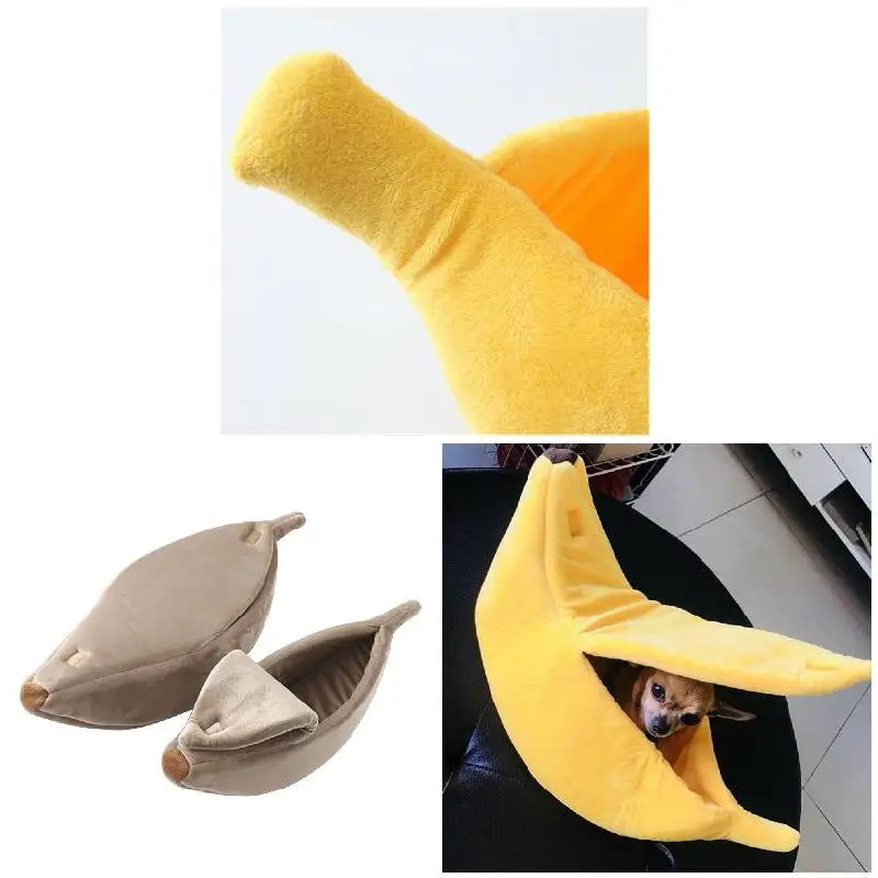 Банановая кожура Кошкин дом милый кровать коврик мягкая плюшевая подкладка