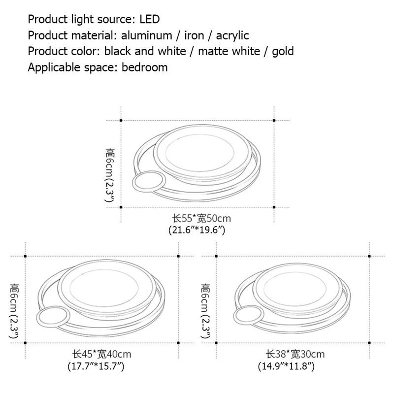 

86LIGHT Round LED Ceiling Lights with Remote Control Dimmable 220V 110V Modern Decorative Fixtures For Home Living Room Bedroom