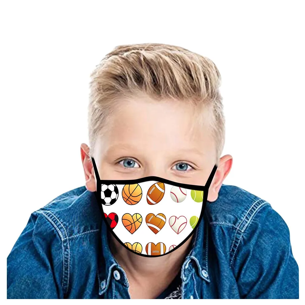 Boys Preference Printed Mask Football Basketball Rugby Baseball Breathable Washable Outdoor Masks Face Protctor Children's | Дом и сад