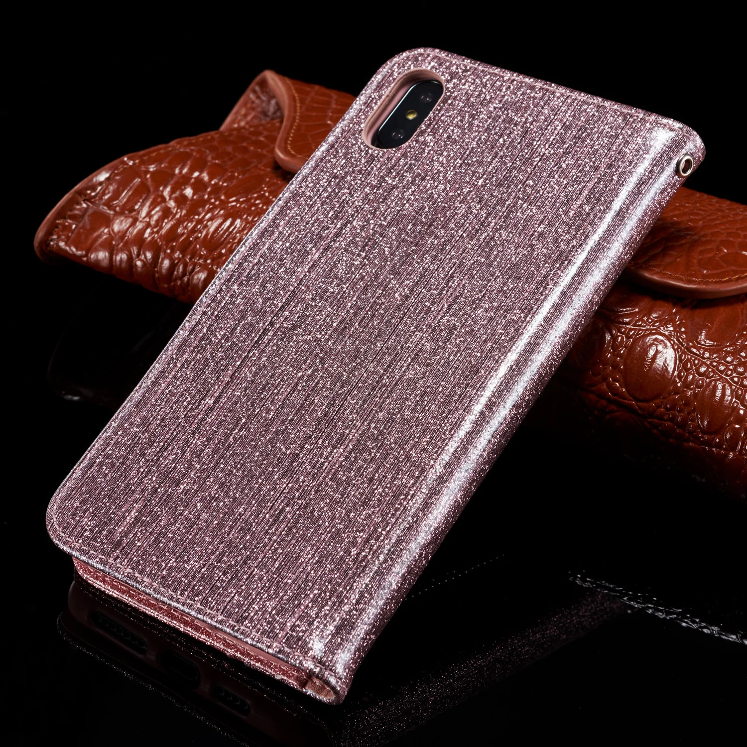 Блестящий Алмазный флип-чехол для iPhone 7 Plus 6 6S 8 11 Pro XS Max XR 8Plus 7 Plus iPhone11 кожаный бумажник-книжка блестящий чехол