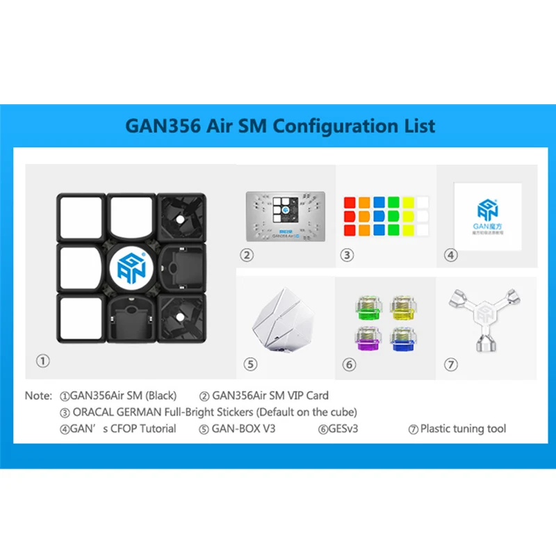 GAN 3X3 кубик рубика Gan 356 Air SM 3x3x3 Магнитный магический куб скорости Профессиональный