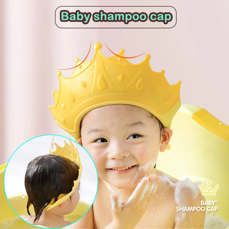 

Shower Cap Shower Bathing Protection Cute Adjustable Waterproof Visor Hat For Kids Children
