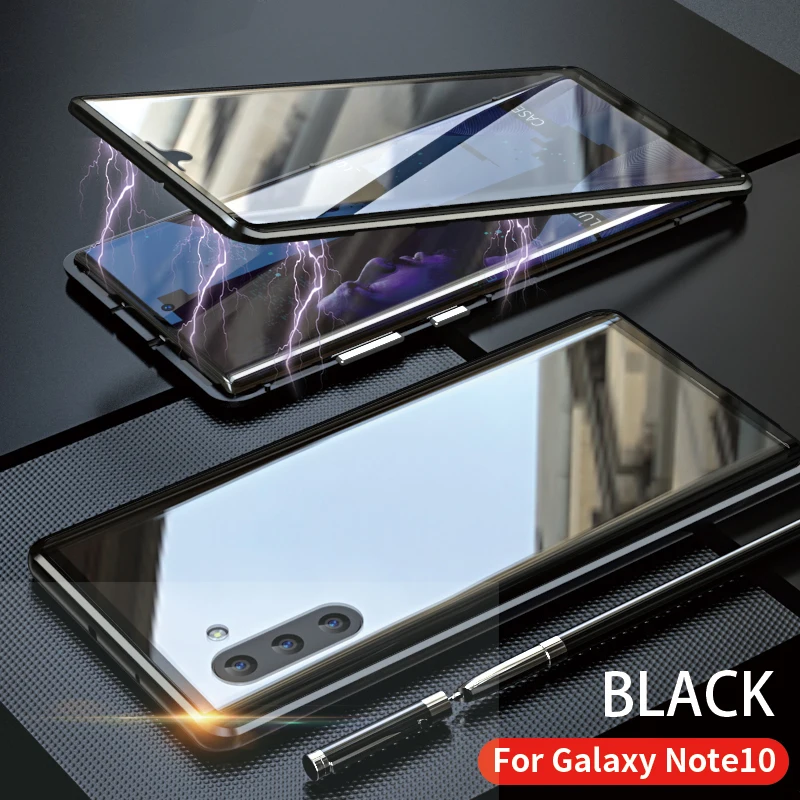 Для samsung Galaxy Note 10 Plus Pro Чехол переднее и заднее магнитное закаленное стекло