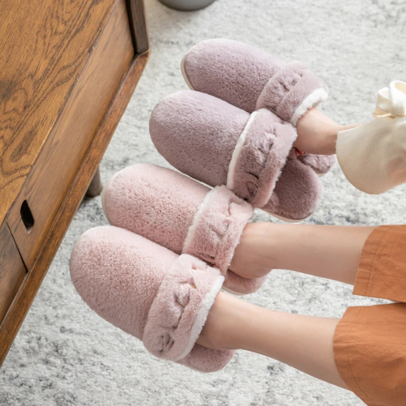 

Woman Slippers Bedroom Lovers Winter Slippers Warm Home Slippers Women Shoes Indoor Snug Sneakers House women's Slippers