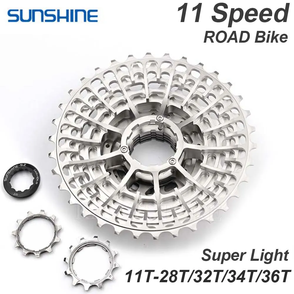 

SUNSHINE Ultralight Road Bike Cassette 11 Speed 11T-28T/32T/34T/36T 11V Flywheel K7 Gravel 11S Flywheel for Shimano HG System