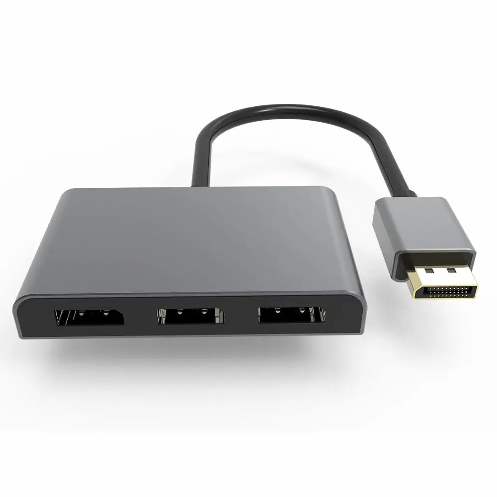 

DisplayPort v1.4 to 3x DisplayPort MST Hub With Micro Power 8K/4K@60Hz Aluminum Alloy Audio and Video Converter DP 1.4 Adapter