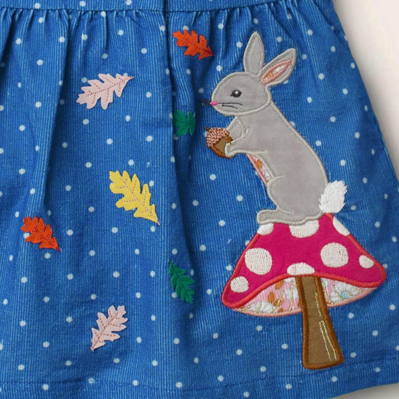 Little maven 2022 Baby Girls Summer Dress Lovely Rabbit Blue Sleeveless Clothes Cotton Comfort for Kids 2 to 7 years | Детская одежда и