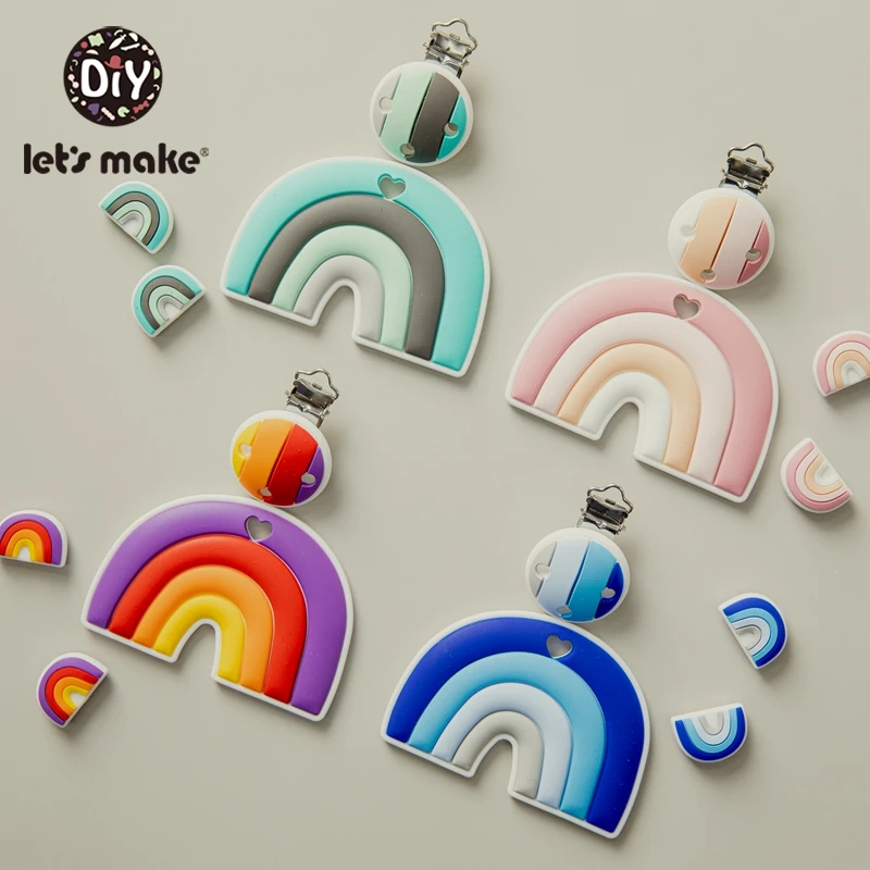 Let's Make-Cuentas de silicona para beb&eacute;, juguetes de mordedor, accesorio de grado alimenticio, collar de silicona para beb&eacute;, joyer&iacute;a DIY, 5 uds.-3
