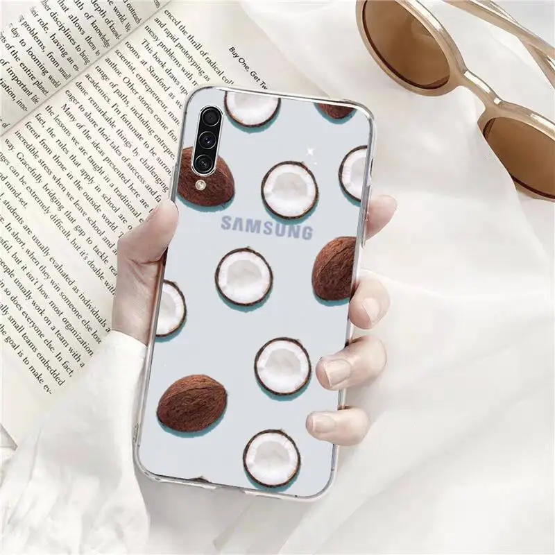 

coconut Phone Case Transparent for Samsung s9 s10 s20 Huawei honor P20 P30 P40 xiaomi note mi 8 9 pro lite plus