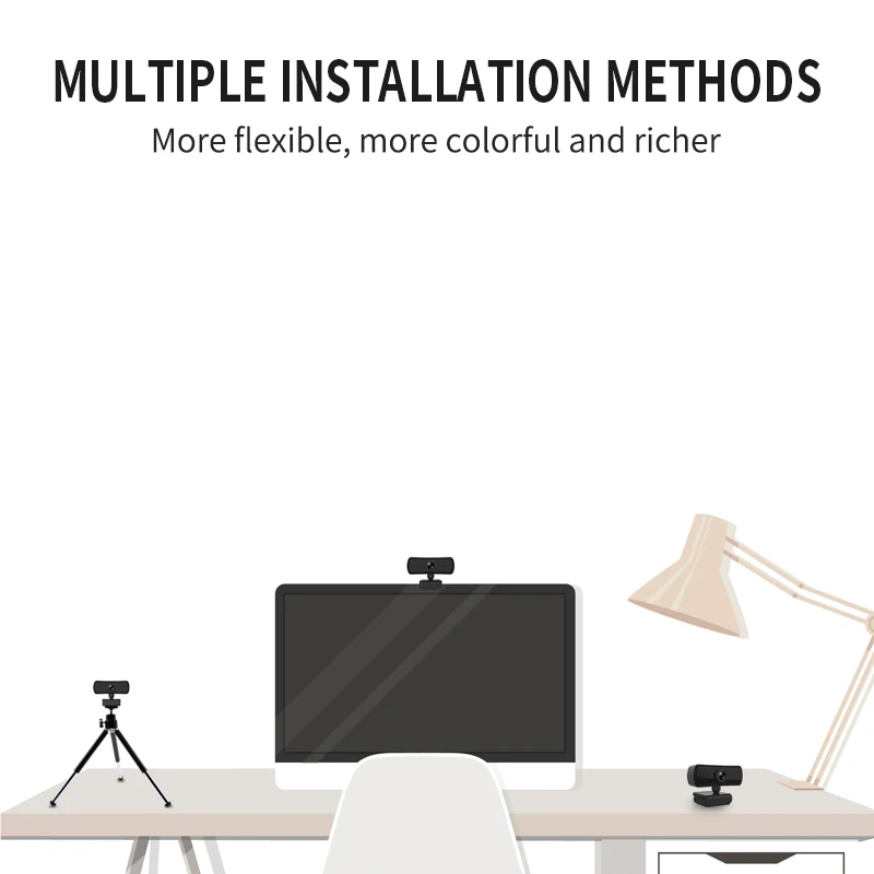 

Original 2560*1440P Webcam 2K Computer PC WebCamera with Microphone for Live Broadcast Video Calling Conference Work Camera Web