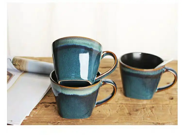 

Ceramic Milk Coffee Mugs Office Breakfast Cup 350ml Change Cerative Retro Mug Afternoon Tea Water Cup Tazze Caffe Japan EE5MK