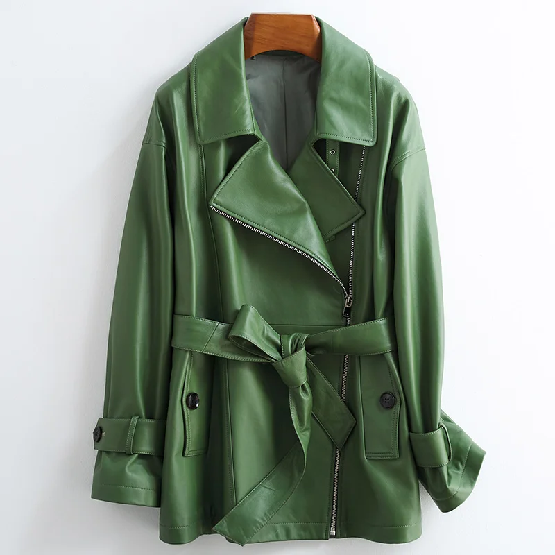 

Cascul 100% натуральная куртка для женщин, Куртки из натуральной кожи, пальто из овечьей кожи 2020, весенне-осенние корейские винтажные мото пальто...