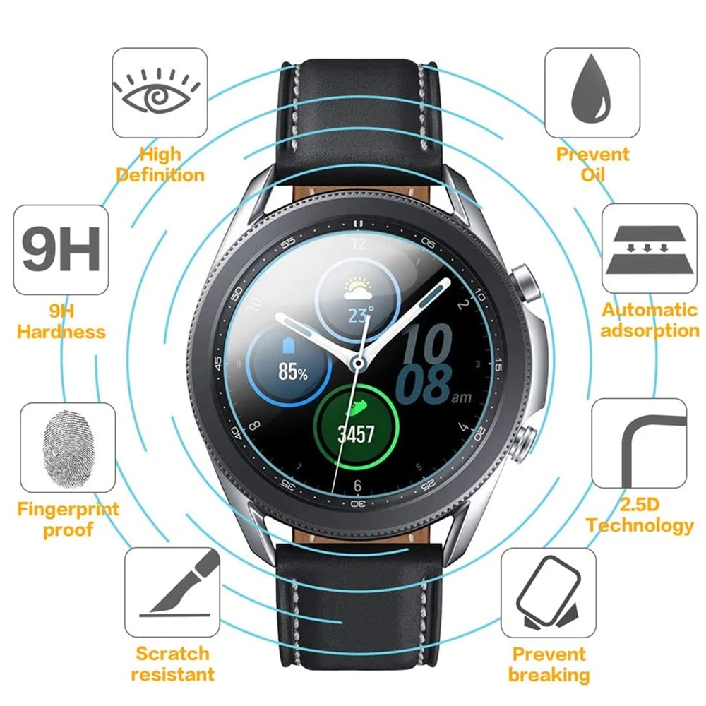 Для Samsung Galaxy Watch 3 45 мм защита для экрана HD Защита от царапин без пузырьков 9H чехол