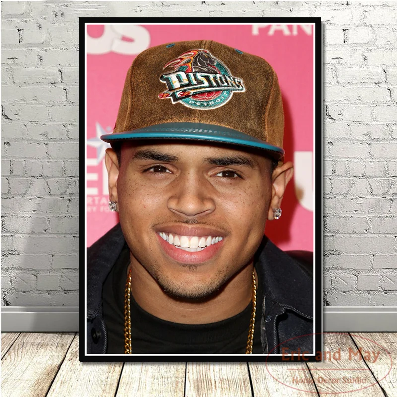 

Музыкальный альбом в стиле хип-хоп, звезда рэпера, Крис Браун, качественная Картина на холсте, постер для спальни, гостиной, настенное искусс...