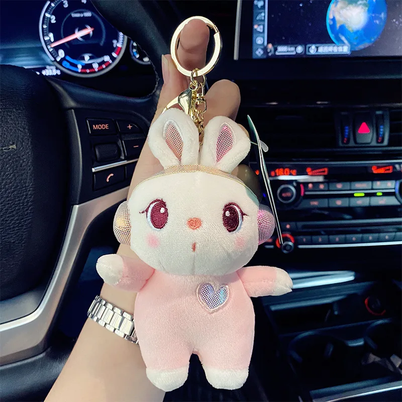 

Cute Menwomen Gift Key Chains Soft Mini Couples Rabbit Plush Bunny Keychain Fashionable Children's Backpack Accessories Keyring