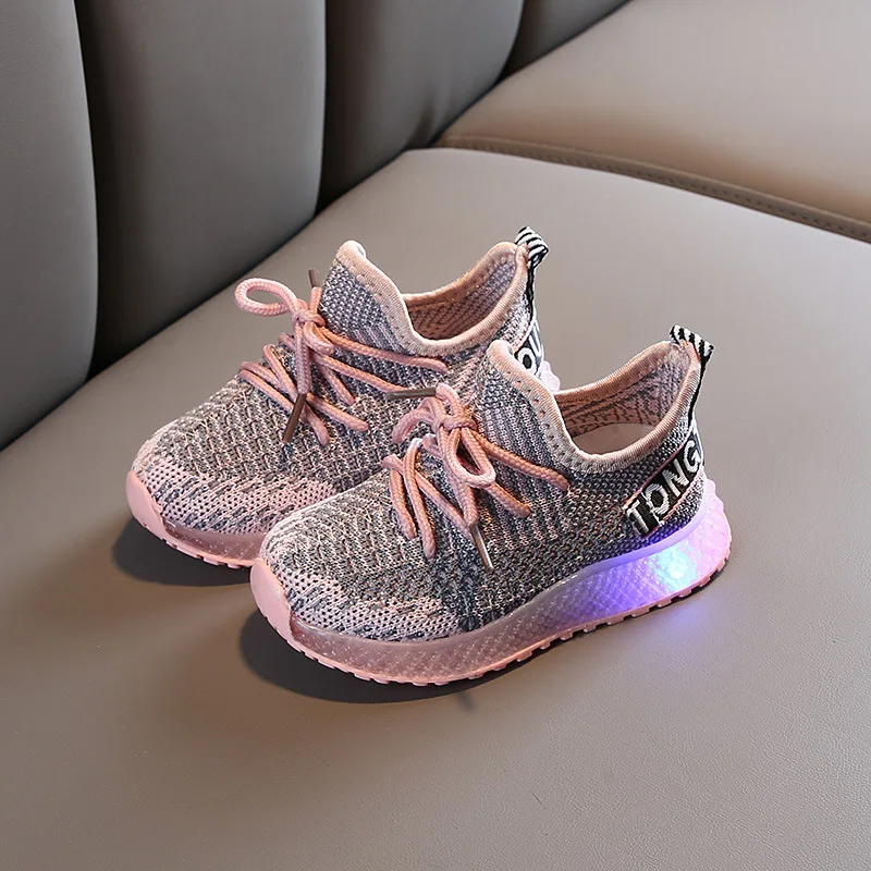 2020 дышащая обувь детская для маленьких девочек мальчиков светодиодный