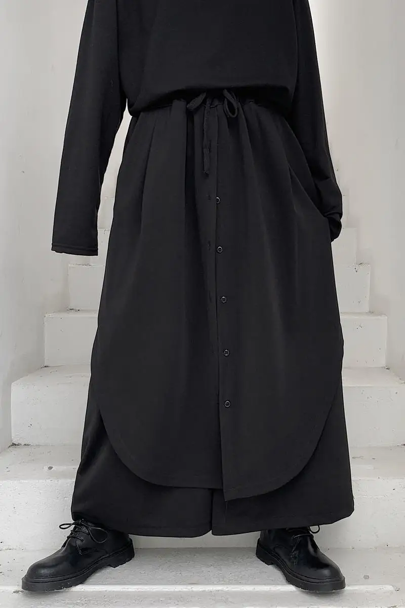 Брюки повседневные с широкими штанинами трендовые свободные штаны брюки-кюлоты