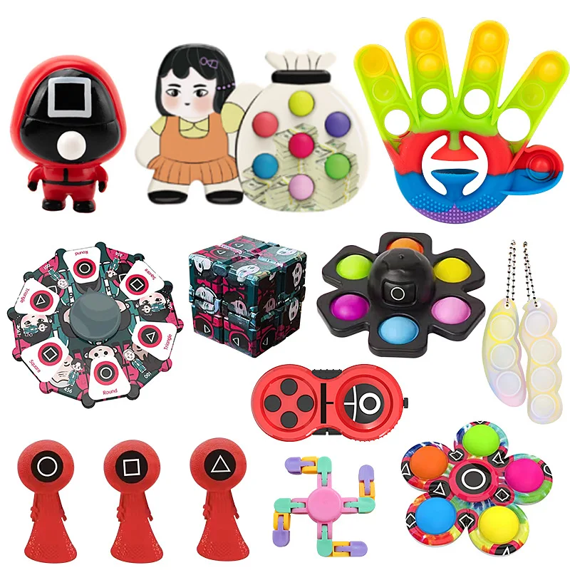 

Squid Game Fidget Toys Pack Advent Calendar Christmas Gift Anti Stress Toys Set For Children Antistress Toys Sit