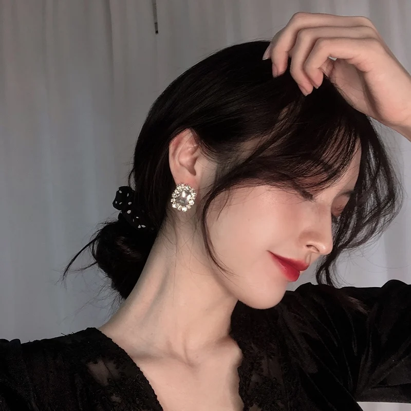 MENGQIAO женские Серьги Модные Винтажные квадратные хрустальные серьги простые