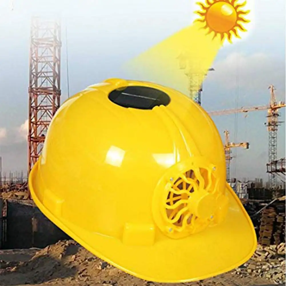 

Outdoor Safety With Cooling Fan Solar Power Adjustable Security Construction Helmet Sunscreen Cycling Workplace Protective Cap