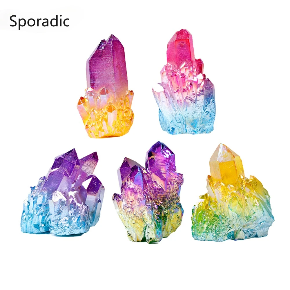 1 шт. натуральный кристалл кварца Цвет Кластера минеральной с лечебным действием