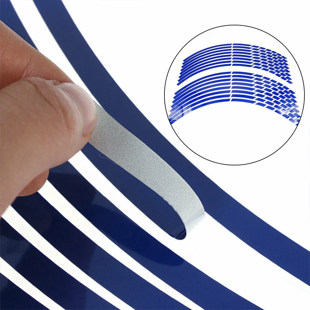 

Edge Strip Wheel Rim Sticker Reflective Tire Universal Wheel 16/17/18“ 16pcs/set About 8mm Durable High Quality