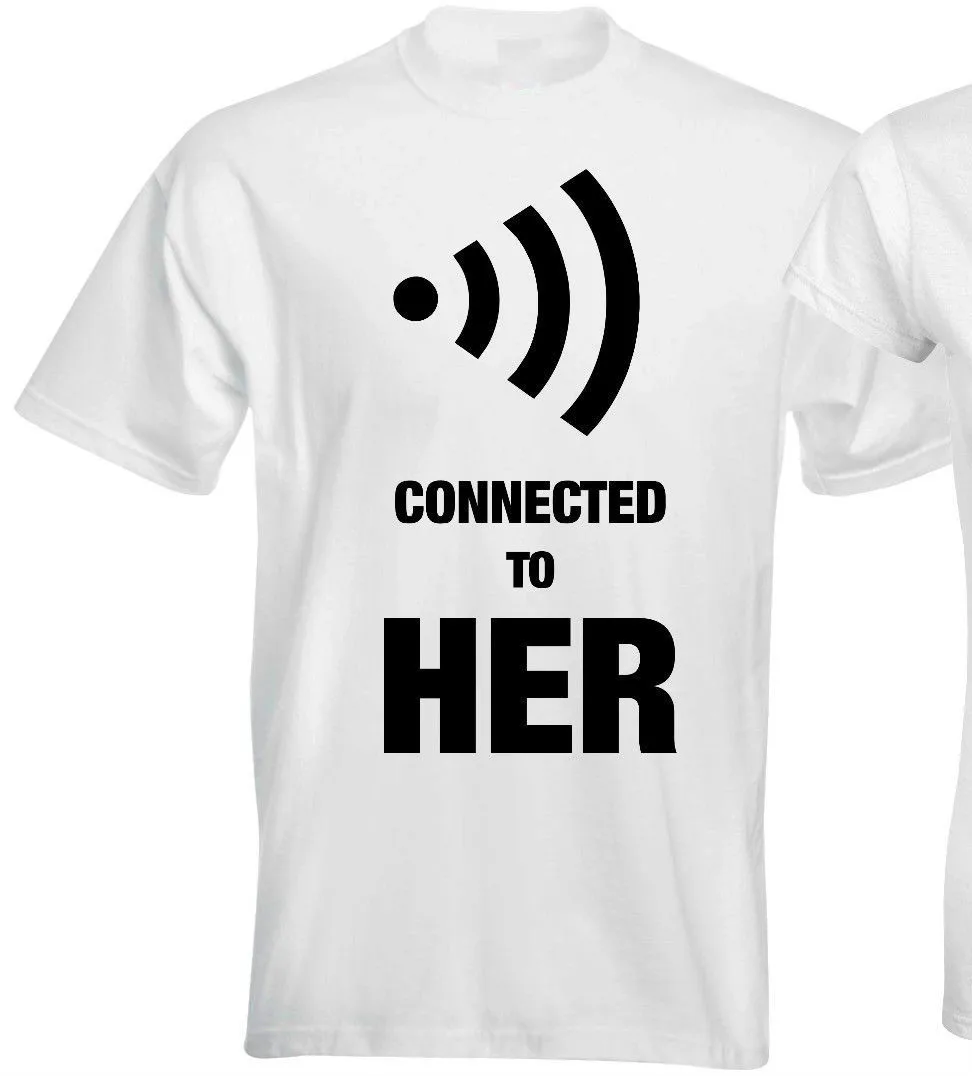 Подходящая футболка с Wi-Fi знаком подключенная к ней Забавный девиз для пары | Мать