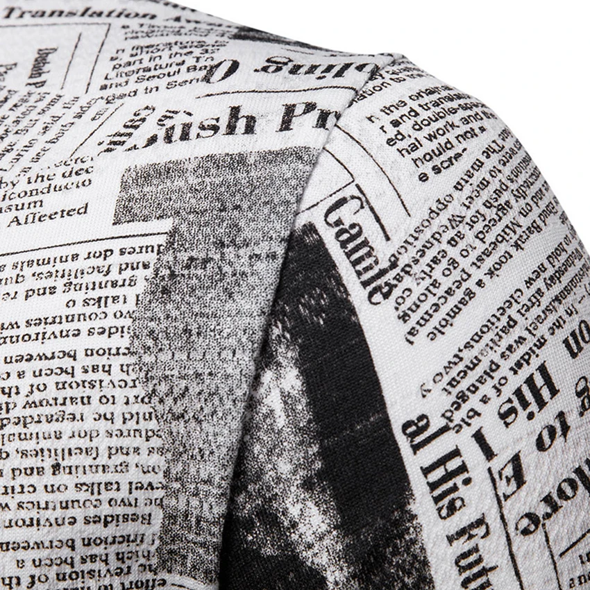 Осень 2019 Новая мужская рубашка поло модная цветная с газетным принтом Мужская