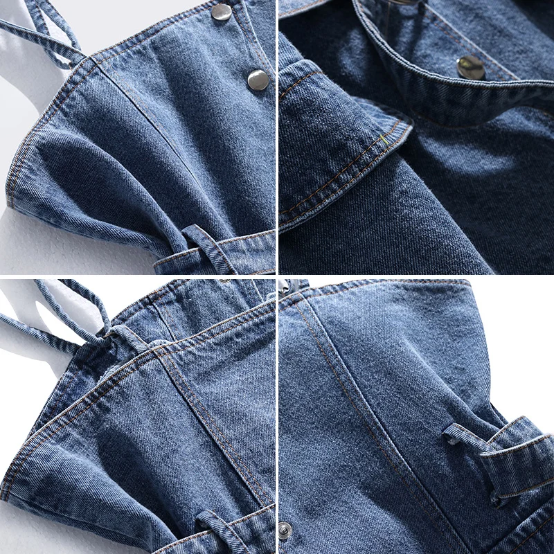 Корейский синий женский джинсовый жилет Летний короткий однобортный топ на