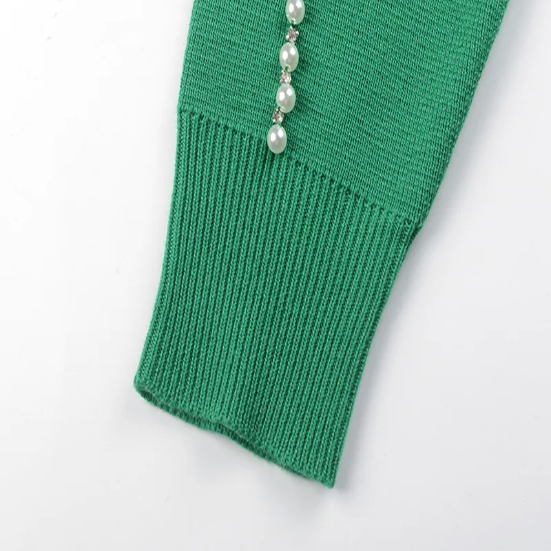 Женский трикотажный свитер с круглым вырезом длинным рукавом | Женская одежда