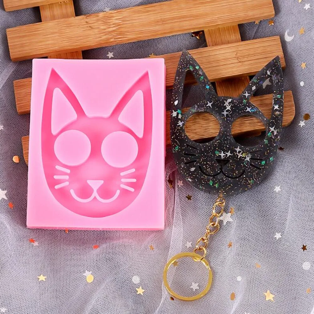 Силиконовая форма в форме кошачьей мордочки брелок подвески эпоксидная смола