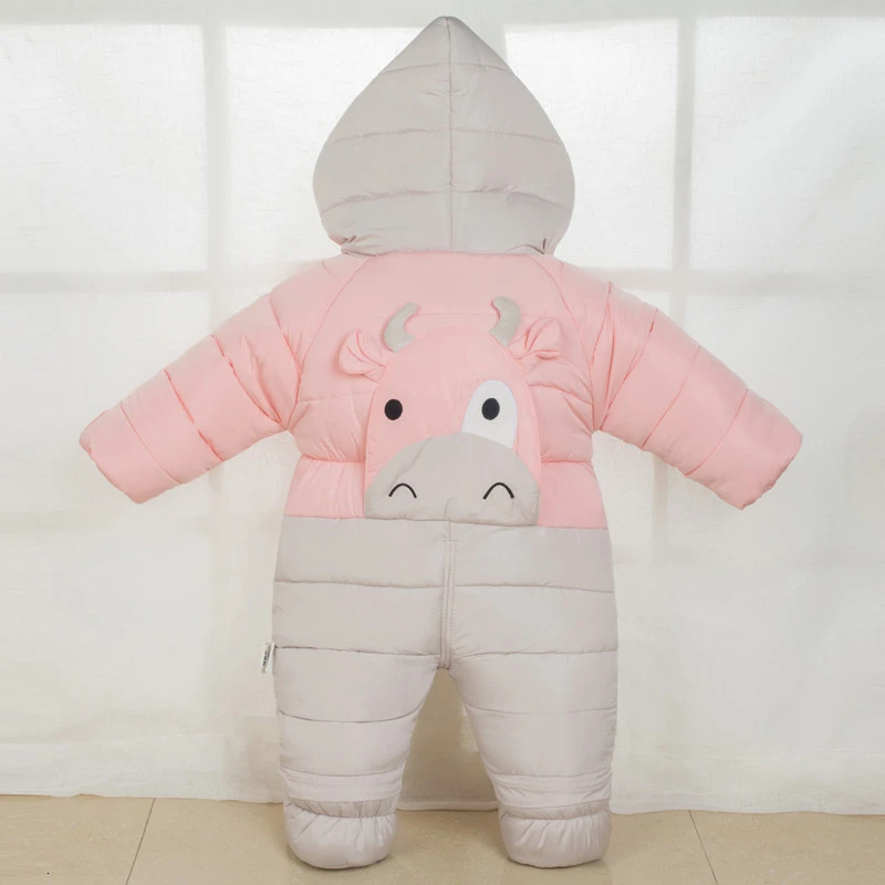 30 degrees cold Winter warm Baby girl Clothes New born Style Baby Rompers Baby Boys Jumpsuits cute Cartoon Infant Overalls