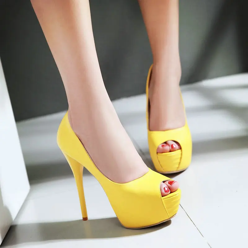 

2021 New Platform Thin High Heel Women Pumps Fashion Peep Toe Shallow Women High Heel Shoes Sexy Party Women's Shoes Plus Size