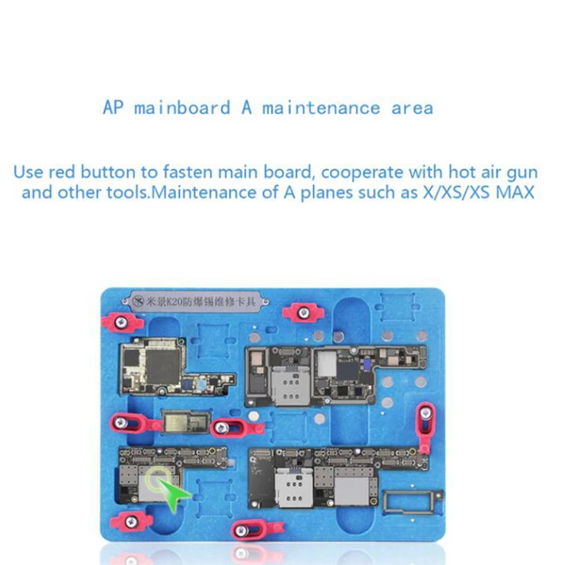 K20 Pcb держатель ремонт приспособление для Iphone X Xs Max материнская плата посадки олова с Bga трафарет A12 удалить черный клей