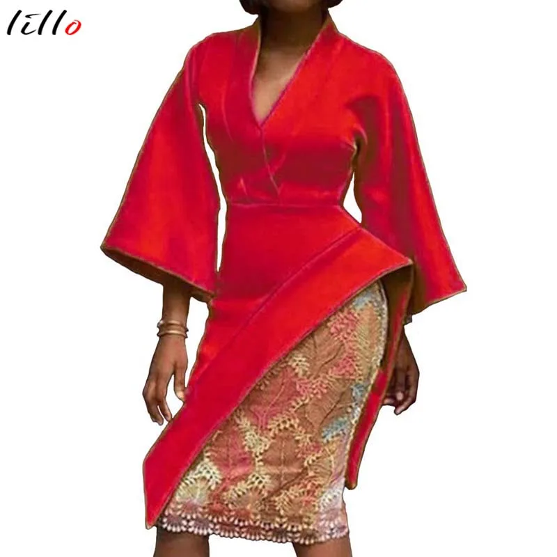 Женское асимметричное платье в африканском стиле желтая блуза средней длины с