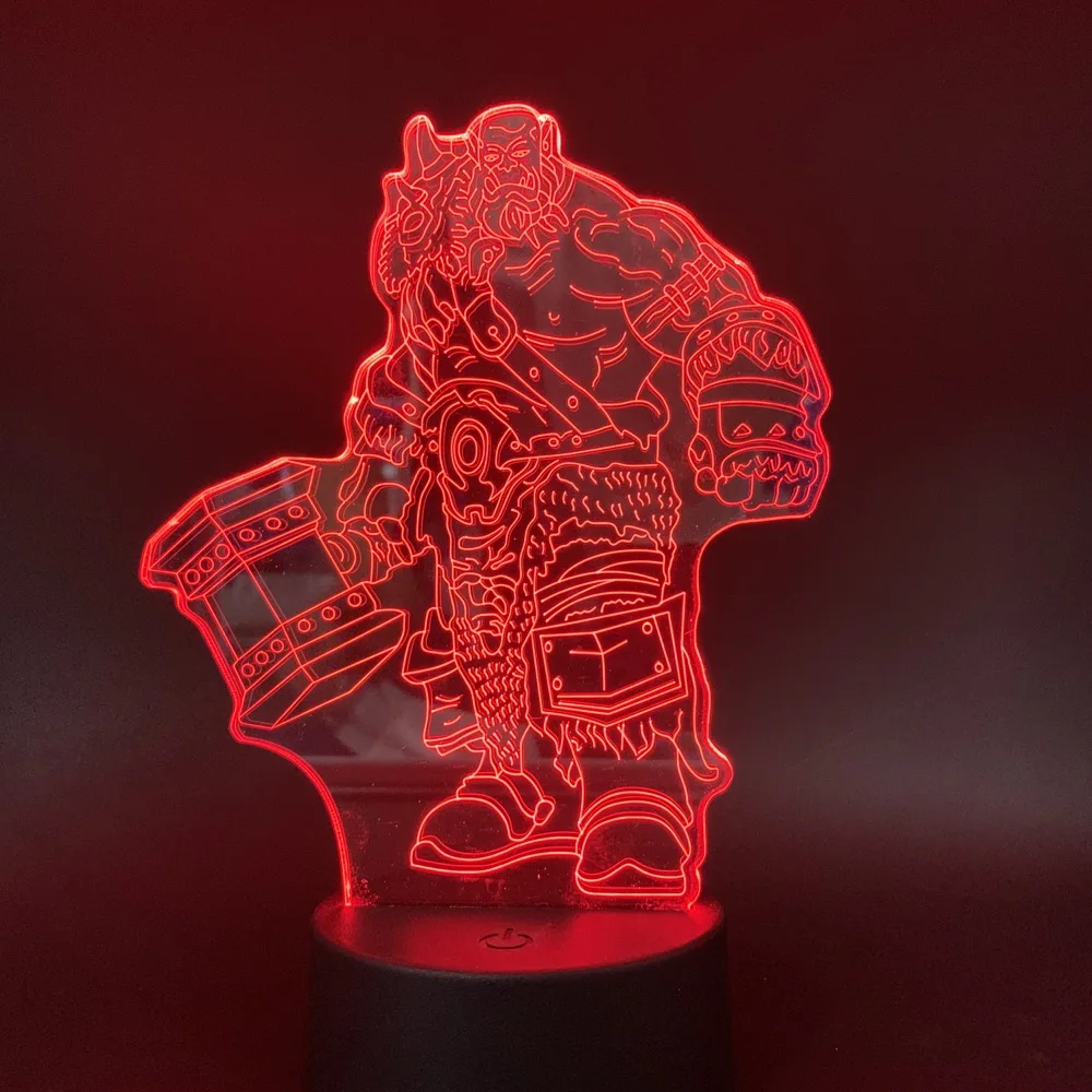 Светодиодный ночной Светильник Warcraft орк светильник для детской спальни Ночной