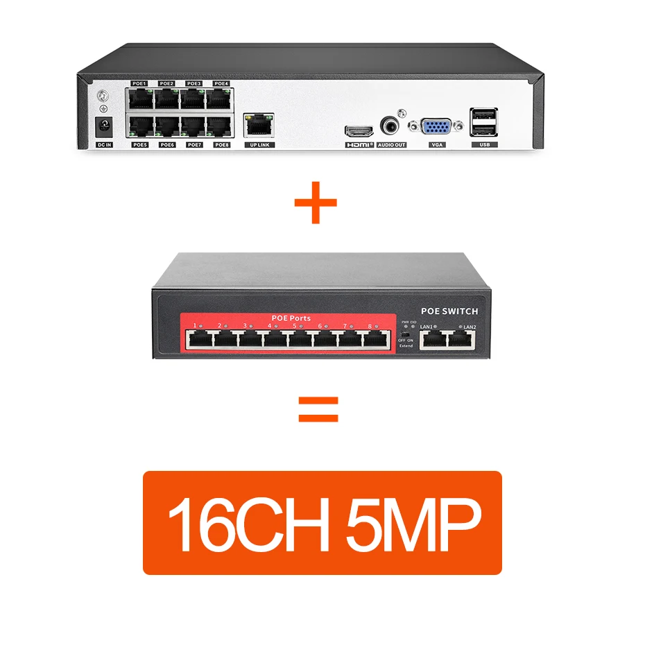 Techege 16CH 5MP аудио запись POE камера безопасности CCTV система 2592x1944 NVR Открытый