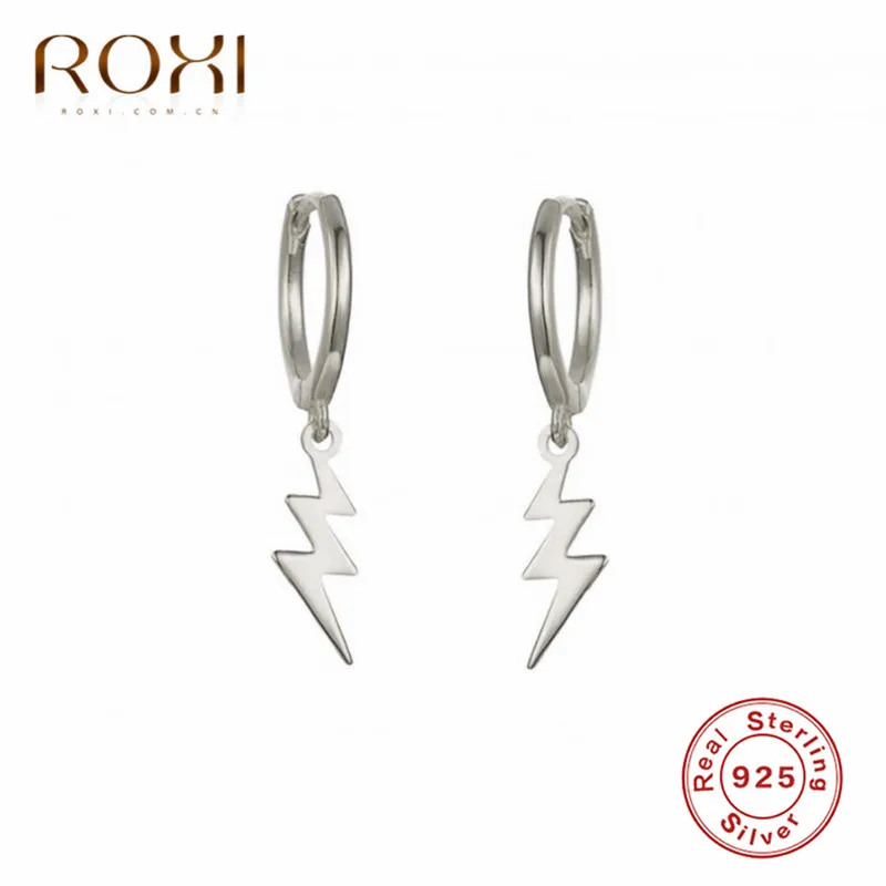 Женские серьги-гвоздики из серебра 2020 пробы с молнией | Украшения и аксессуары